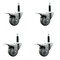 Service Caster 3'' Gray Poly Swivel 3/4'' Expanding Stem Caster Set Total Lock Brake, 4PK SCC-EXTTL20S314-PPUB-34-4 - alternate 1